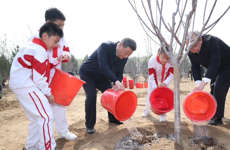 厕所偷拍参加首都义务植树活动
