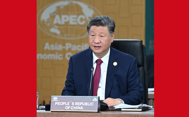厕所偷拍出席亚太经合组织第三十一次领导人非正式会议并发表重要讲话